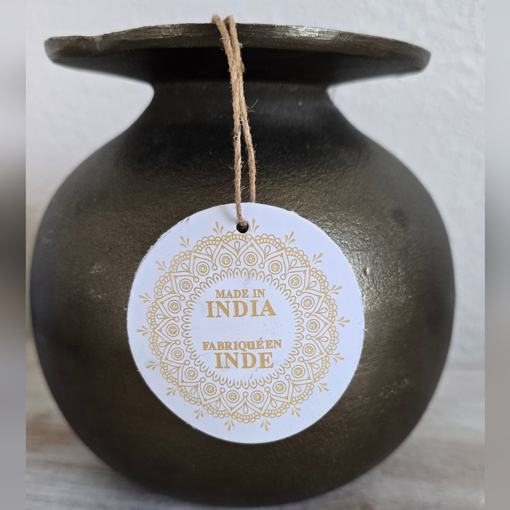 Indian Elegant Bronze Gold Color Vase